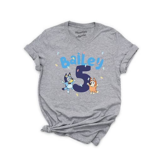 Bluey Custom Name And Age Birthday T-Shirt, Disney Bluey Birthday Shirt, Bluey Shirt For Girls, Bluey Shirt Birthday, Bluey Shirt For Kids, Custom Disney Shirt