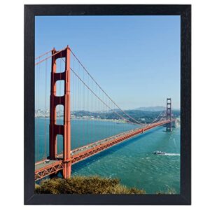 heytuya 9x11 inch picture frame black for wall hanging or tabletop, poster frame, wood wall gallery photo frame with durable shatter resistant plexiglas, black