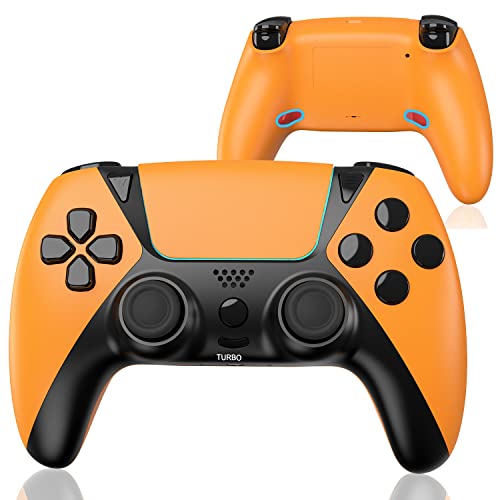 TOPAD Remote for PS4 Controller,Gamepad Joystick Controller for Playstation 4 Controller with Dual Vibration/Turbo/Back Paddles, Scuf Ymir Pa4 Wireless Mando for PS4 Console/Slim/PC/Steam/Pro,Orange