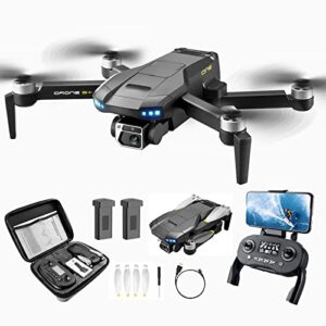 dynoson gps professional drones with 4k hd camera for adults beginners, 2 batteries for 50 minutes long flight time,5g transmission wifi fpv and long control range drone with brushless motor and optical flow positioning,auto return home,intelligence follo
