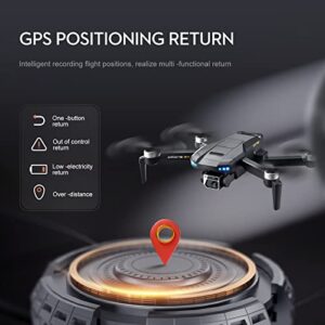 Dynoson GPS Professional Drones with 4K HD Camera for Adults Beginners, 2 Batteries for 50 Minutes Long Flight Time,5G Transmission WiFi FPV and Long Control Range Drone with Brushless Motor and Optical Flow Positioning,Auto Return Home,Intelligence Follo