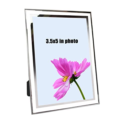 ABAJI 3.5x5 Glass Frame Small Photo High Transparency Vertical and Horizontal Style for Desk Shelf and Office Table Family Gallery and Wedding or Holiday Decoration