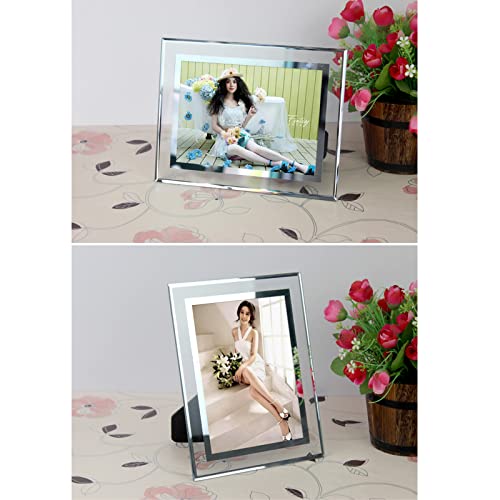 ABAJI 3.5x5 Glass Frame Small Photo High Transparency Vertical and Horizontal Style for Desk Shelf and Office Table Family Gallery and Wedding or Holiday Decoration