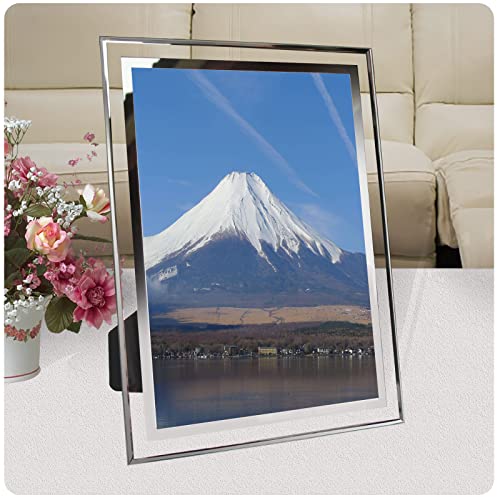 ABAJI 3.5x5 Glass Frame Small Photo High Transparency Vertical and Horizontal Style for Desk Shelf and Office Table Family Gallery and Wedding or Holiday Decoration