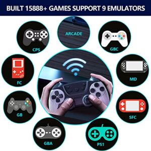 Super Game Console H9, HDMI Plug & Play Video Nostalgia Stick Game, Retro Games 1080p HD Output to TV & Monitor, Game Stick Built-in 9 Emulators with Dual 2.4G Wireless Controllers (64G, 15888 Games)