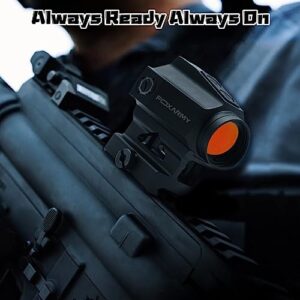 Foxarmy Reflex Red Dot Sight with Shake Awake，2MOA 1X22 Red Dot Optic Rifle Scope， Low Mount and Co-Witness Riser Mount