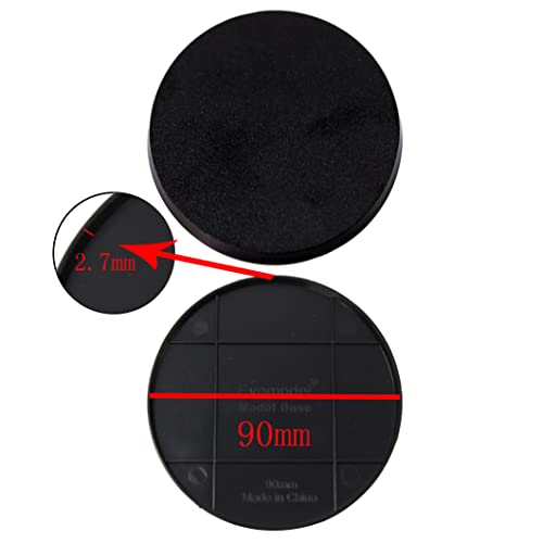 Evemodel 90mm 15pcs Round ABS Plastic Model Bases for Wargame Tabletop Military Simulation Scene