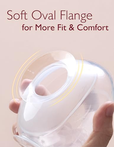 Momcozy Milk Collector for Breastmilk, Pea Breastfeeding Milk Catchers with Flange & Valve More Adsorption & Fit, Silicone Milk Collector Reusable Breast Milk Shells 2.5oz/75ml, 2 Pack