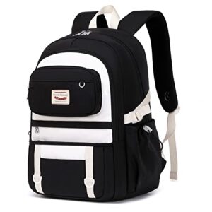 geewin school backpack for girls - backpack for teen girls boys kids school backpack, 21l waterproof cute kawaii children aesthetic backpack, middle school students bookbag outdoor daypack (black)