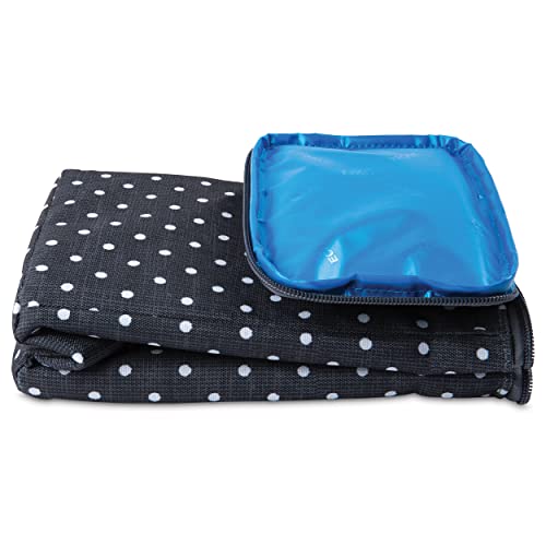 PackIt® Freezable Double Bottle Bag, Polka Dots, Built with EcoFreeze® Technology, Antimicrobial lining, Collapsible, Reusable, Zip Closure, Buckle Handle, Perfect for Breastmilk and Formula On the Go