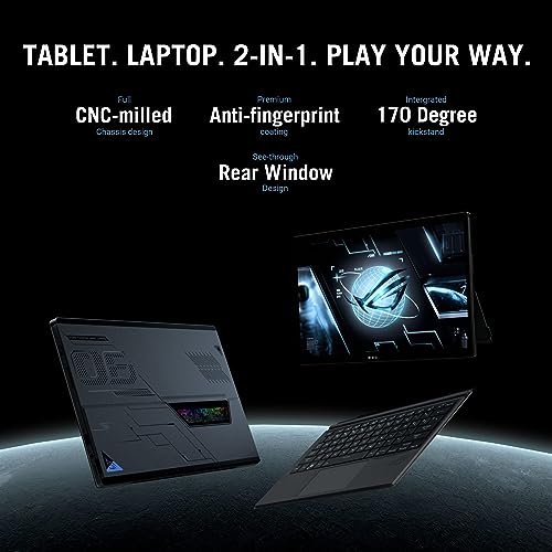 ASUS ROG Flow Z13 (2023) Gaming Laptop Tablet, 13.4” Nebula Display 16:10 QHD 165Hz, GeForce RTX 4050, Intel Core i9-13900H, 16GB LPDDR5, 1TB PCIe SSD, Wi-Fi 6E, Windows 11, GZ301VU-DS94,Black