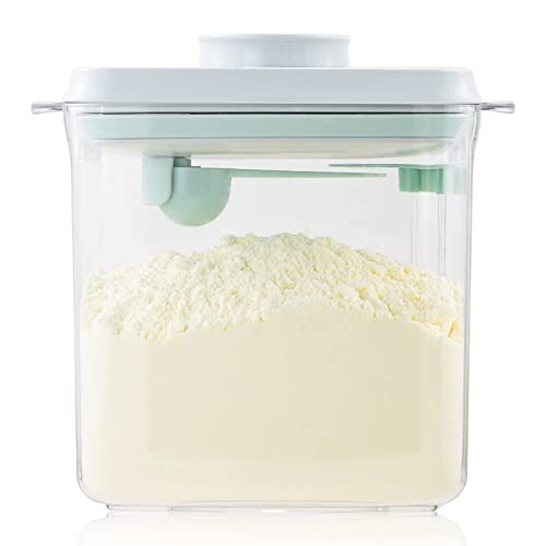 Tourdeus Formula Container - 1700ml Pop Top Milk Powder Container, BPA-Free Airtight Formula Dispenser with Scoop and Scraper 600g Clear