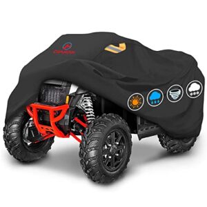 comnova atv cover for 4 wheelers - 95 inch atv covers 600d heavy duty & waterproof, outdoor four wheeler quad cover all weather large for polaris, kawasaki, arctic cat, honda, yamaha and more