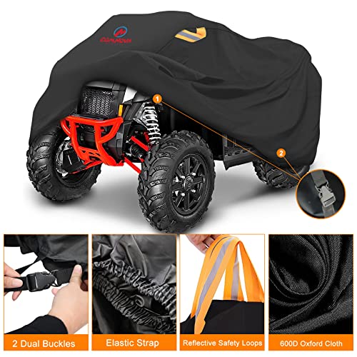 Comnova ATV Cover for 4 Wheelers - 95 Inch ATV Covers 600D Heavy Duty & Waterproof, Outdoor Four Wheeler Quad Cover All Weather Large for Polaris, Kawasaki, Arctic Cat, Honda, Yamaha and More