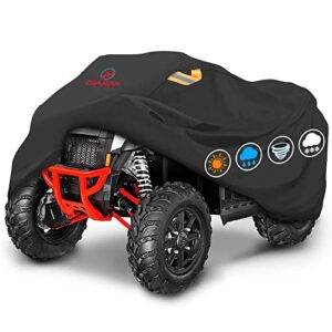 comnova atv cover for 4 wheelers - 88 inch atv covers 600d heavy duty & waterproof, outdoor four wheeler quad cover all weather large for polaris, kawasaki, arctic cat, honda, yamaha and more