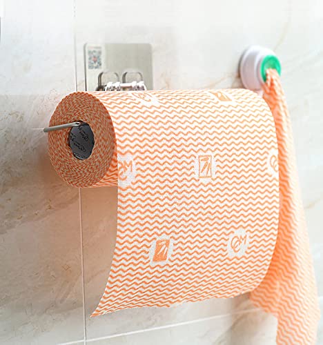 KitchLife Reusable Bamboo Paper Towels with Oil-Water Separation Technology, 1 Roll = 10 Months Supply - Washable and Recycled Paper Rolls, Eco Friendly Gift, Roral Orange