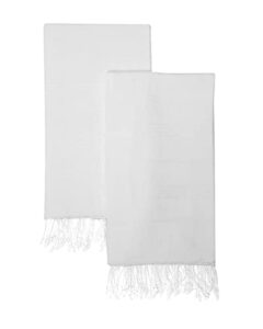 park&oz ( 2 pack ) turkish cotton lightweight towel | pre-washed | absorbent and quick dry | sand free | oversized | towels for beach,pool,bathroom,spa,travel,camping,fitness,yoga (white)