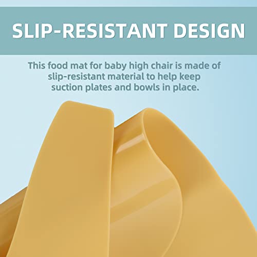 Food-Safe Silicone Tray Placemat Compatible with Stokke Tripp Trapp High Chair Tray (2, Yellow Green) - Non-Slip Food Catching