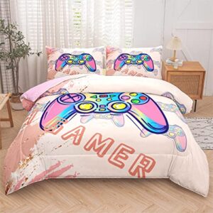 tailor shop gamer twin bedding sets for boys,gaming bed set gaming comforter for kids girls teen, gaming bedding set all season with 1 comforter and 1 matching pillowcase……