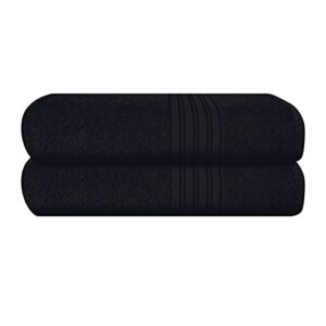 boutiquo 100% cotton 2 pack bath towel set 28x55 inches, eco-friendly large bath towels,compact quickdry lightweight soft & highly absorbent bath towel, ideal for everyday gym travel camp pool - black