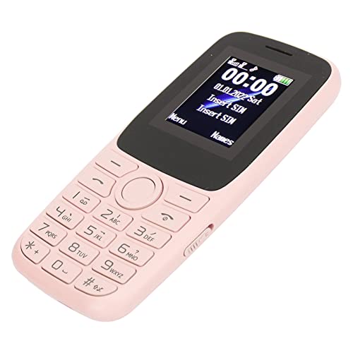 Unlocked Cellphone, 1400mAh Large Font Big Buttons 2.4in Screen Senior Cell Phone 2G GSM for Travel (Pink)