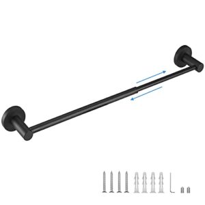 Chihod 1 Piece Single Towel Bar: 17 to 29 Inch Adjustable Towel Rack Wall Mounted - Matte Black Bathroom Accessories - Premium Bathroom Towel Holder - Towel Rod Bath Accessories Set Stainless Steel