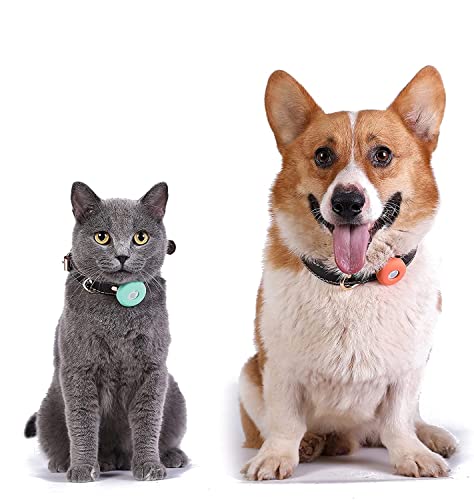 Airtag Dog Collar Holder Silicone Waterproof Protective Air Tag Cat Collar Cover, Anti-Lost Locator Case for Apple Airtags Compatible with Pet Collars Loop Dogs Cats & Pets Accessories (Orange)