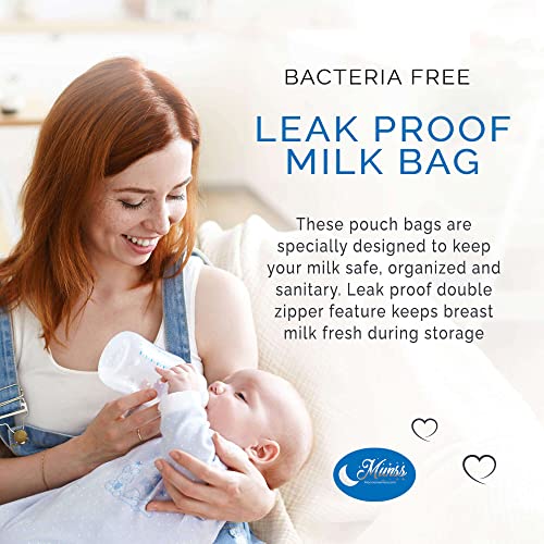 Munss Breast Milk Storage Bags Bag for Nursing Moms Leak Proof 120 Count 7oz Capacity Non Reusable|BPA Free| Suitable for Freezing. Blue