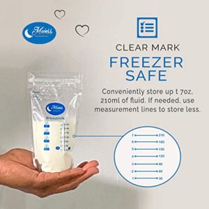 Munss Breast Milk Storage Bags Bag for Nursing Moms Leak Proof 120 Count 7oz Capacity Non Reusable|BPA Free| Suitable for Freezing. Blue