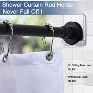 BRIOFOX Shower Curtain Rod Holder【Upgrade Design】3M Adhesive | Heat Resistant | Waterproof | Max Load 60 lbs Shower Rod Retainer for Wall, 2 Pack(Rod Not Included) (Chrome)