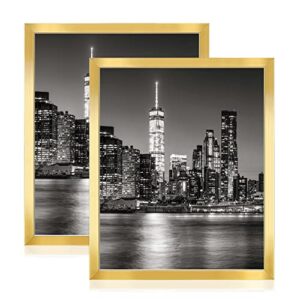 annecy 10x12 picture frame gold（2 pack）, 10 x 12 picture frame for wall or desktop decoration, classic black minimalist style suitable for decorating houses, offices, hotels