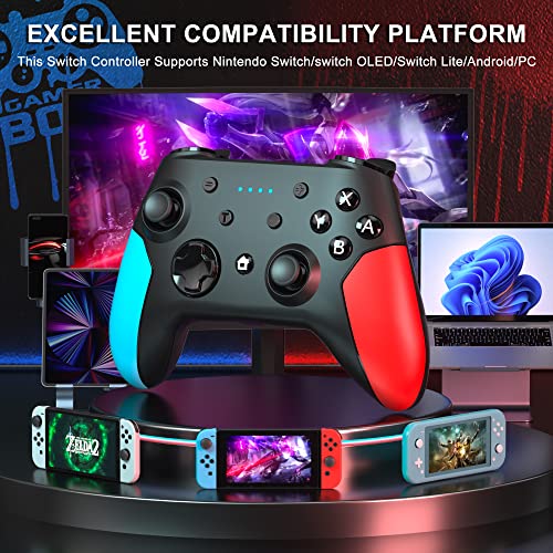 Feirsh Switch Controller, Wireless Pro Switch Controller for Nintendo Switch/Lite/OLED, Nintendo Switch Controller with Dual Vibration, Gyro Axis, Motion Support Wake Up and Adjustable Turbo