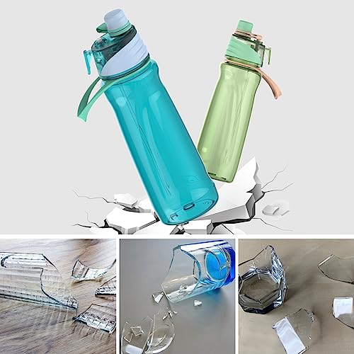 FEIJIAN Mist Water Bottle,22oz Sports Water Bottle with 2-IN-1 Mist & Sip Function, BPA-Free Plastic Water Bottles, Misting Water Bottle, Leakproof & Lightweight, Ideal for Fitness and Outdoor, Blue