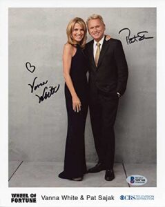 wheel of fortune by pat sajak and vanna white 8x10 photo signed autographed authentic bas beckett coa