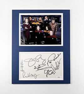 star trek voyager cast matted card and photo signed autographed authentic jsa coa