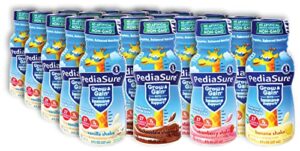 pediasure immune support shake 20 pack | 5 bottle of each flavor strawberry, banana, vanilla, and chocolate flavors| protein shake for kids | 20 pack | niro assortment
