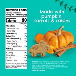 Beech-Nut Toddler Snacks, Dino Biscuits with Hidden Veggies, Pumpkin Cinnamon, Non-GMO Baked Snack for Kids, 5 oz Bag (7 Pack)