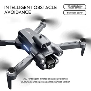 drones with camera for adults 4k HD dual camera Automatic obstacle avoidance One Touch Take-off and Landing Trajectory flight (Black)