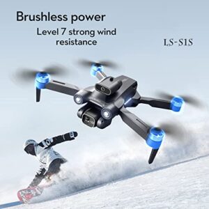 drones with camera for adults 4k HD dual camera Automatic obstacle avoidance One Touch Take-off and Landing Trajectory flight (Black)