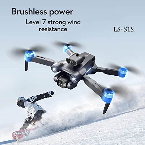 drones with camera for adults 4k HD dual camera Automatic obstacle avoidance One Touch Take-off and Landing Trajectory flight (Black)