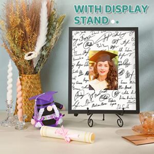Tatuo 11 x 14 Inch Signature Picture Frame Wedding Signature Board Picture Frame with 5 x 7 Inch White Mat and Black Iron Display Stand Autograph Photo Mat with Frame for Wedding Birthday (Black)