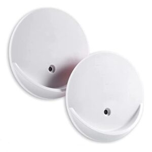 adhesive shower curtain rod holder, 2 pack, white no drilling tension rod mount brackets shower rod mount retainer wall mount holder for curtain rod for bathroom wall