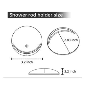 Adhesive Shower Curtain Rod Holder, 2 Pack, White No Drilling Tension Rod Mount brackets Shower Rod Mount Retainer Wall Mount Holder for Curtain Rod for Bathroom Wall