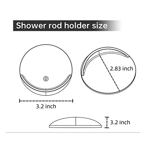 Adhesive Shower Curtain Rod Holder, 2 Pack, White No Drilling Tension Rod Mount brackets Shower Rod Mount Retainer Wall Mount Holder for Curtain Rod for Bathroom Wall