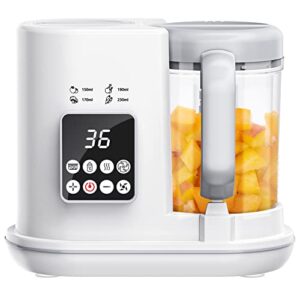 zhiuguzilla baby food maker | baby food processor | 7 in 1 baby food steamer | baby food auto cooking | baby food blender grinder steamer with self cleans, touch screen control (white)