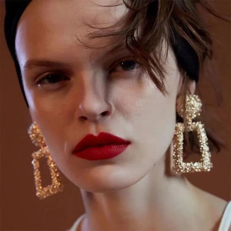 12 Pairs Gold Silver Geometric Earrings Exaggerated Statement Earrings Punk Stylish Sectored Twisted Earring Jewelry for Women and Girls (Gold)