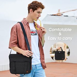 Dakuly Insulated Lunch Bag for Men Reusable Lunch Box for Men Women Lunchbox for Work Office Picnic 12-Can (10L) Leakproof Lunch Cooler Bag for Adults with Adjustable Shoulder Strap, Black