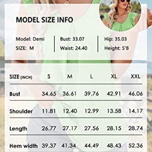 Womens Tops Sleeveless Casual V-Neck Tanks Top Solid Color Trendy Tunic Blouses Lime Green Medium