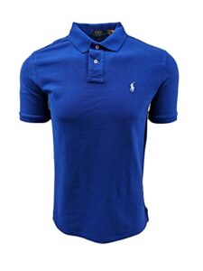 polo ralph lauren mens classic fit mesh polo shirt (large, royal blue (light blue pony))