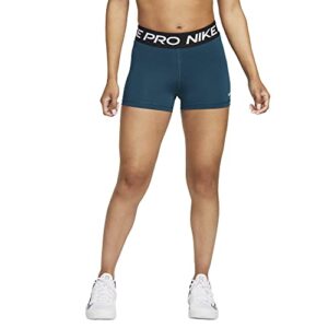 nike pro 365 women's 3" shorts (as1, alpha, m, regular, regular, valerian blue/black/white)
